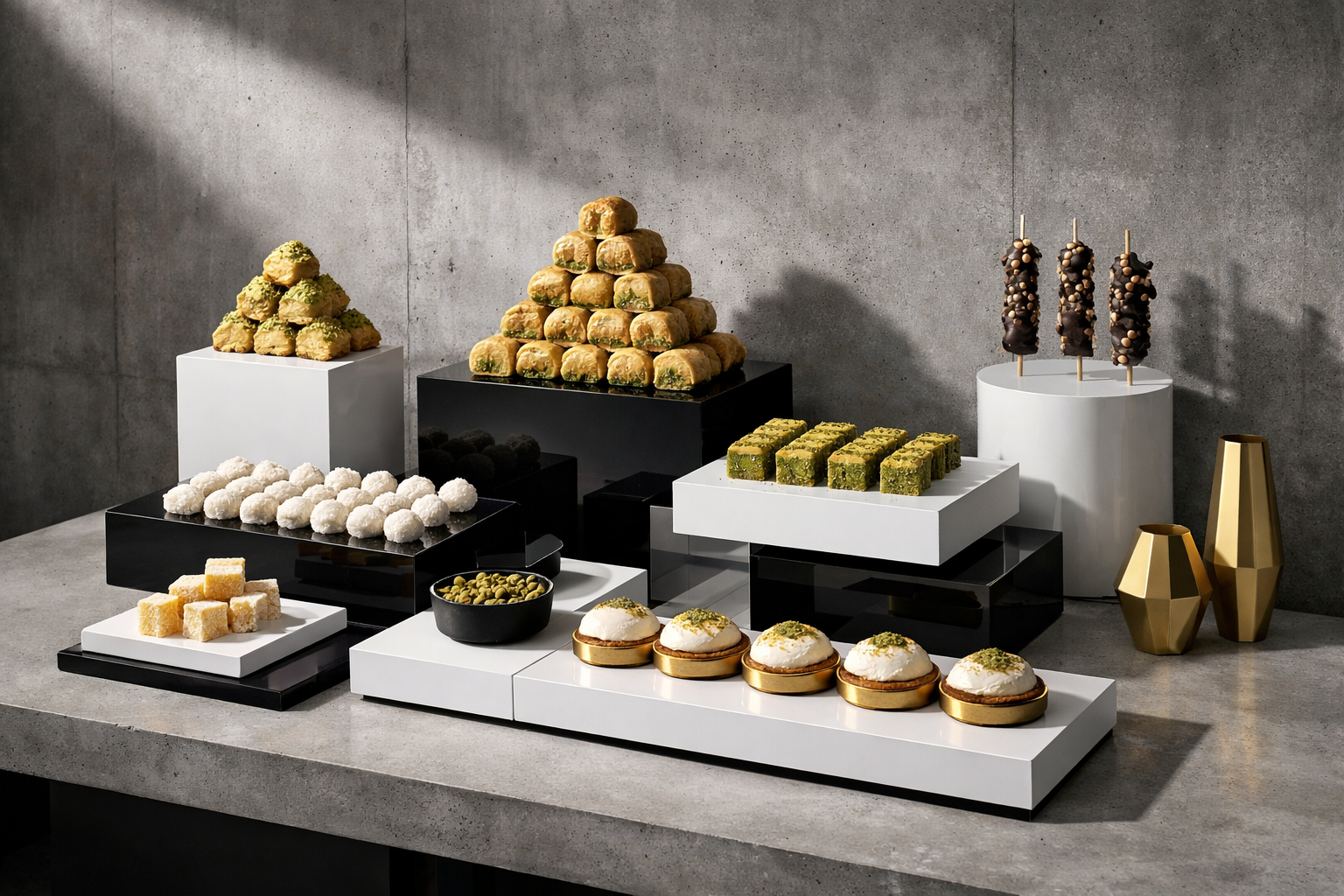 Modern minimalist tatli masasi tasarimi